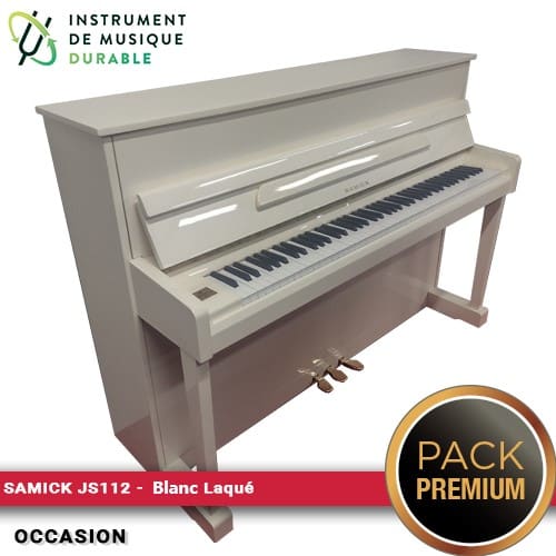 samick js112 blanc laqué piano droit