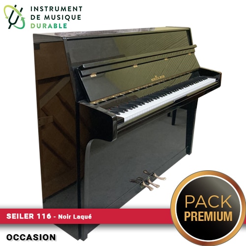 seiler 116 t noir laqué piano droit |pack premium gratuit|
