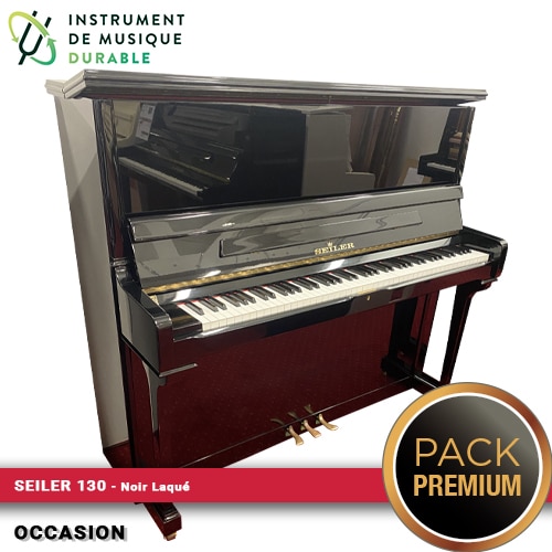 seiler 130 noir laqué piano droit |pack premium gratuit|