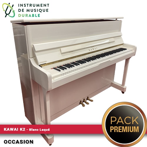 kawai modèle k2 blanc laqué piano droit pack gratuit