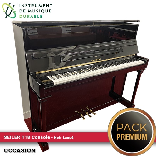 seiler modèle 118 console noir laqué piano droit occasion